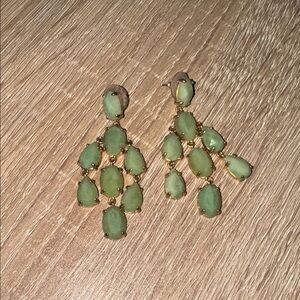 Elegant Green Chandelier Earrings jade color